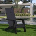 Flash Furniture Black Modern Dual Slat Back Adirondack Chair JJ-C14509-BK-GG
